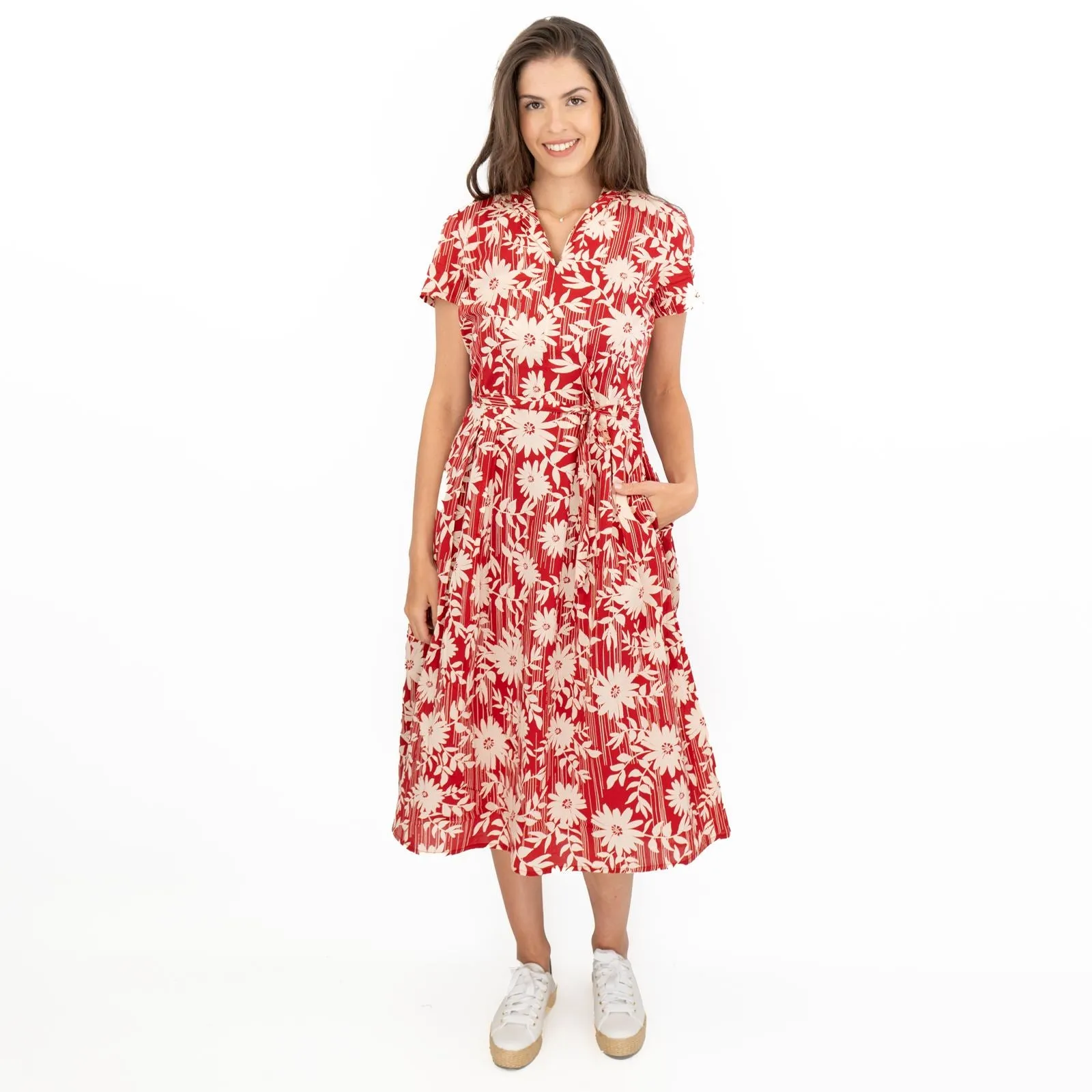 Seasalt Top Terrace Red Floral Summer Tea Dress