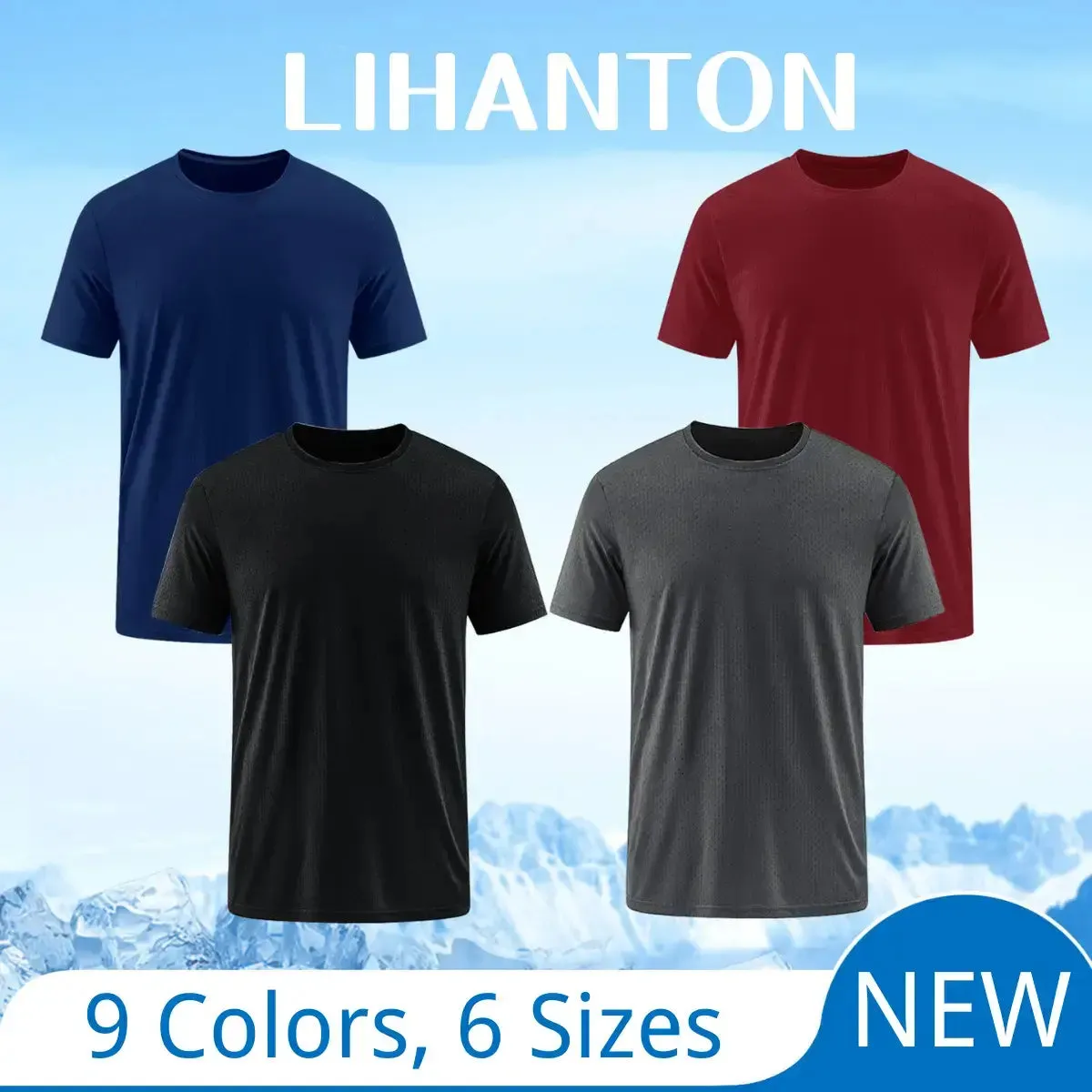 Set of 4 Men's Quick-Dry Athletic T-Shirts