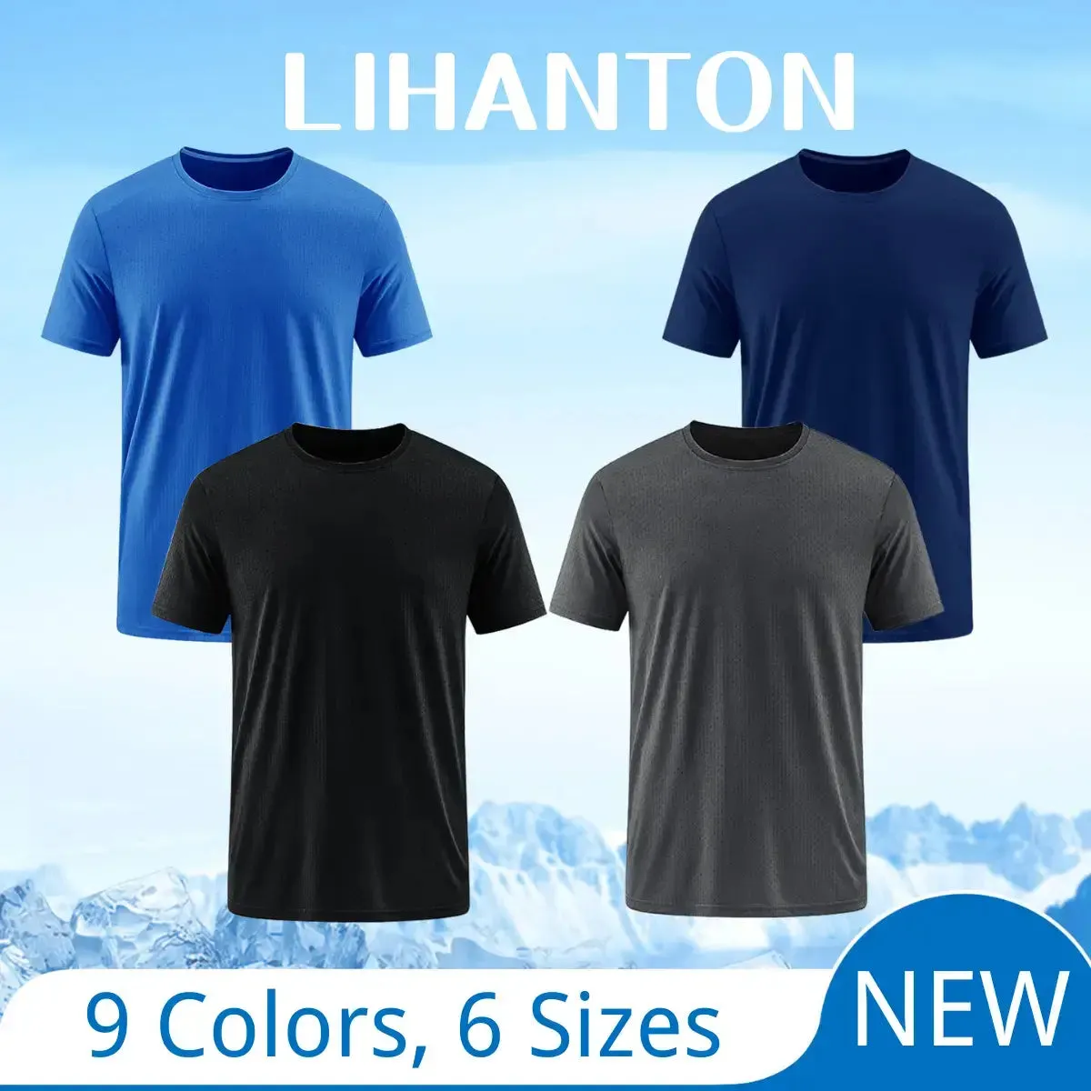 Set of 4 Men's Quick-Dry Athletic T-Shirts