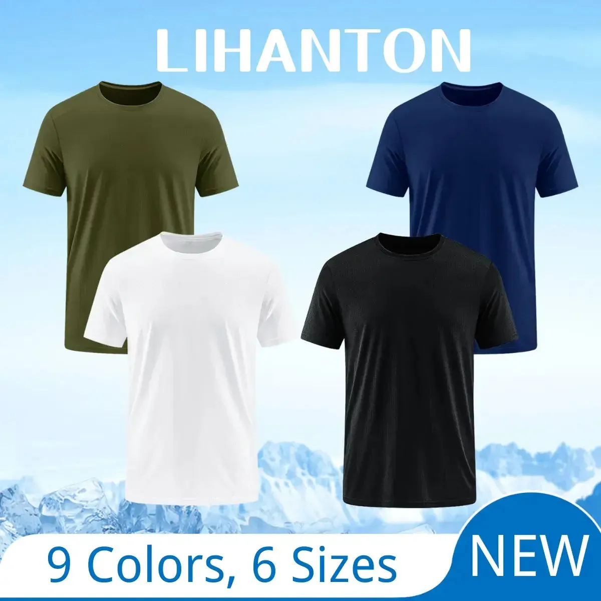 Set of 4 Men's Quick-Dry Athletic T-Shirts