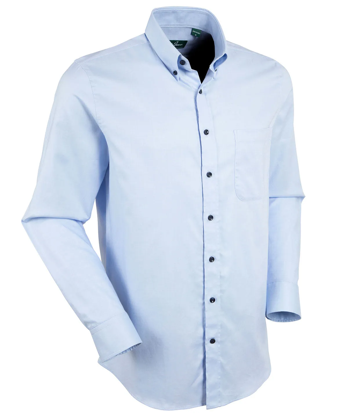 Signature Oxford Long Sleeve Sport Shirt with Contrast Buttons - Trim Fit