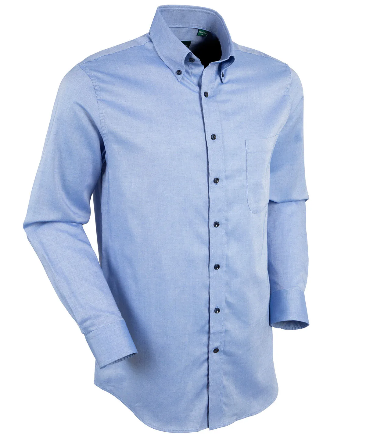 Signature Oxford Long Sleeve Sport Shirt with Contrast Buttons - Trim Fit