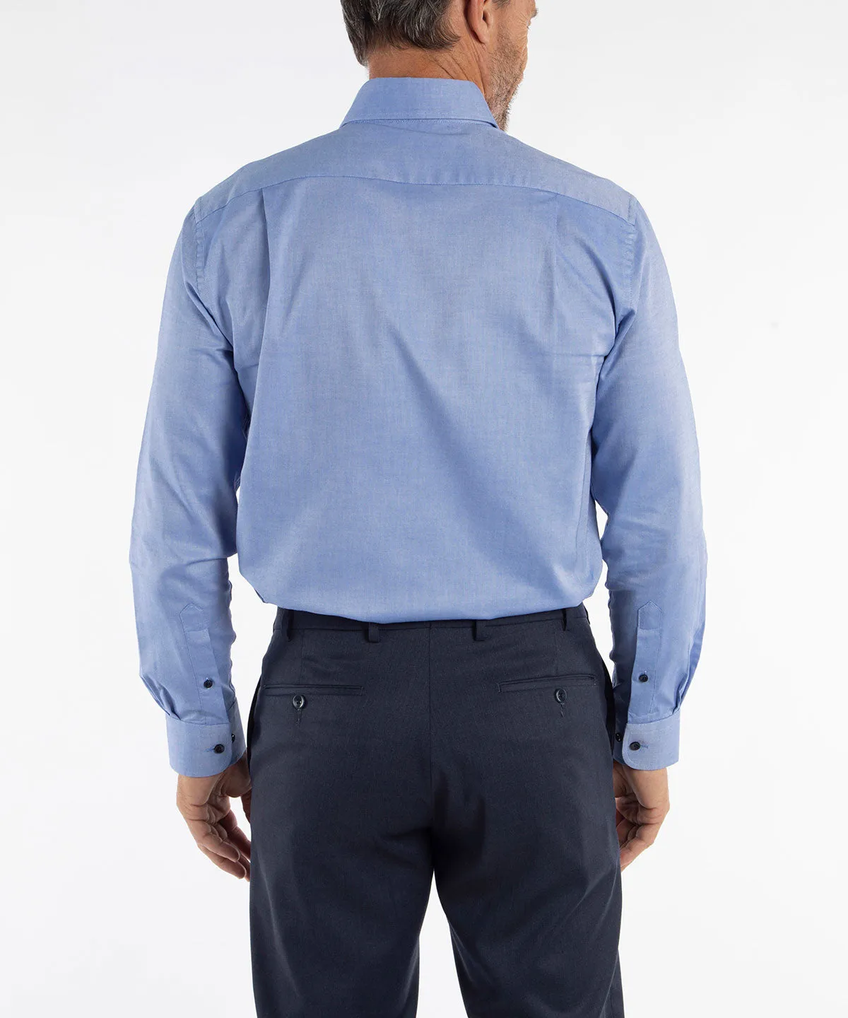 Signature Oxford Long Sleeve Sport Shirt with Contrast Buttons