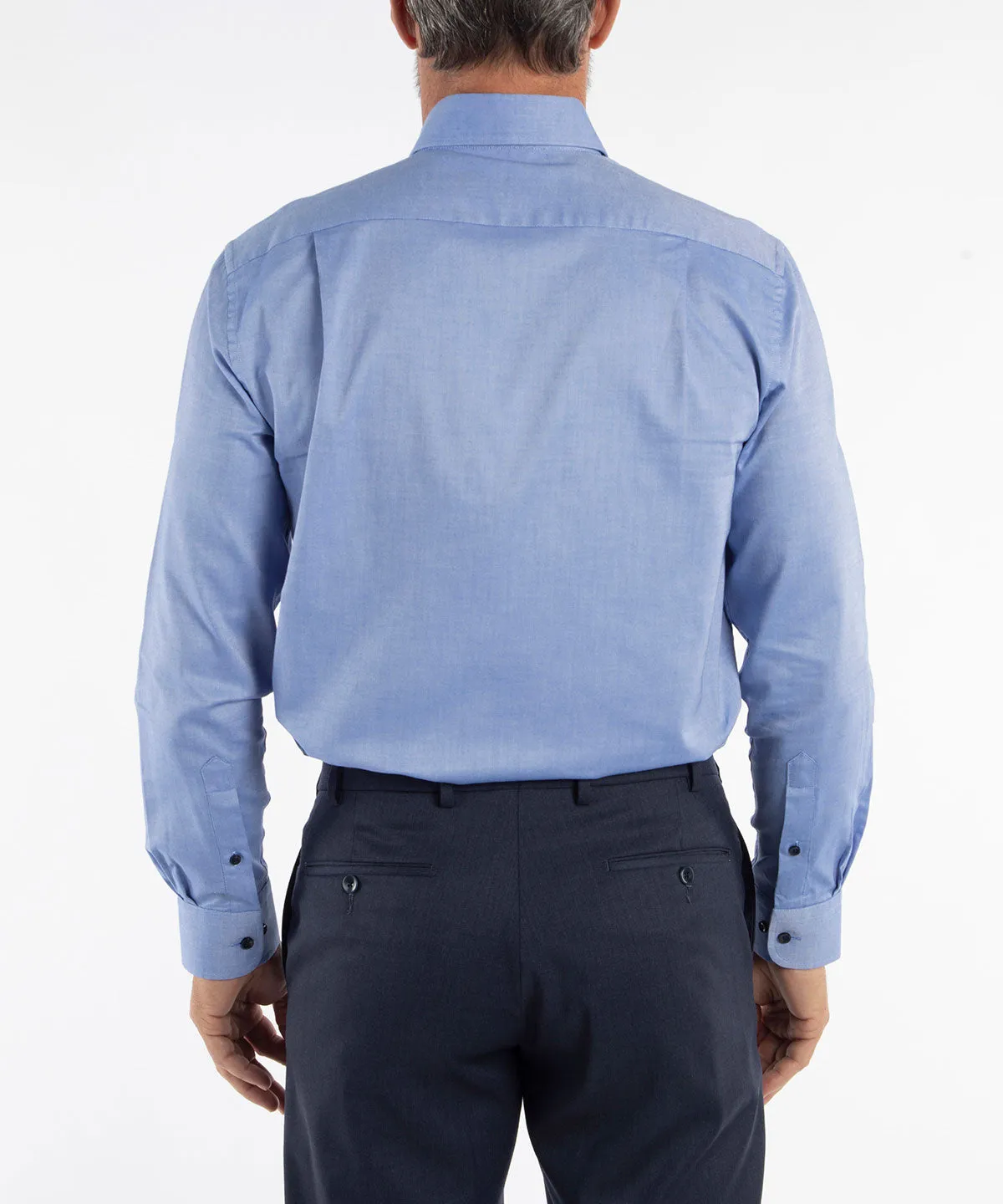 Signature Oxford Long Sleeve Sport Shirt with Contrast Buttons