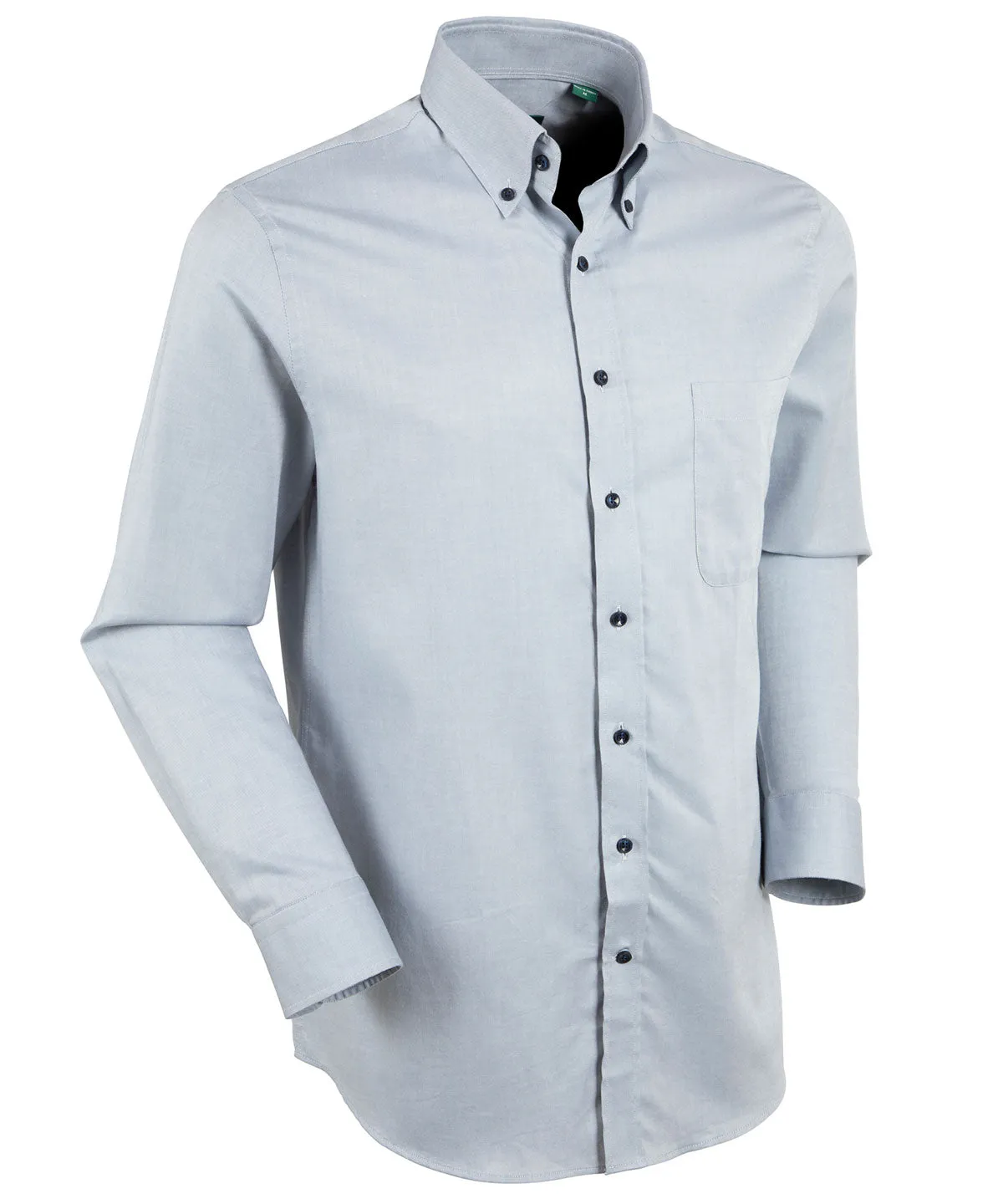 Signature Oxford Long Sleeve Sport Shirt with Contrast Buttons