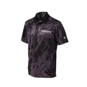 Unicorn Darts Pro Tech Camo Shirt Micro Mesh 3-Tuk Polyester Soft-Feel Casual Wear - Black