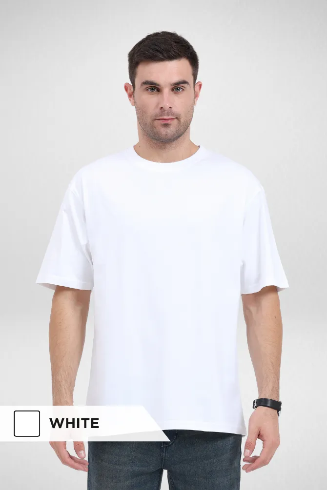 White and Lavender Oversized T-Shirts Combo for Men