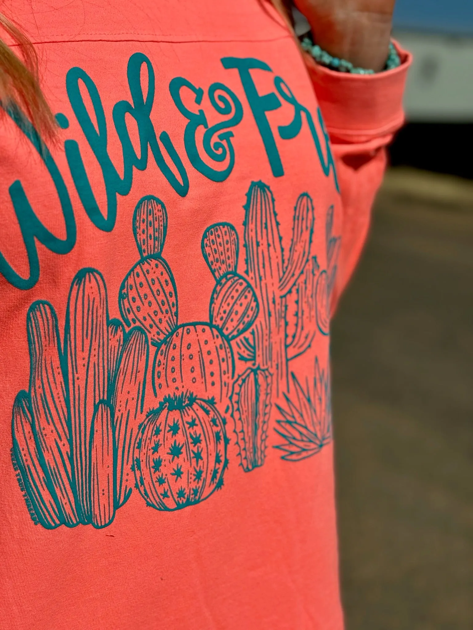 Wild & Free Turquoise Puff Ink Tee