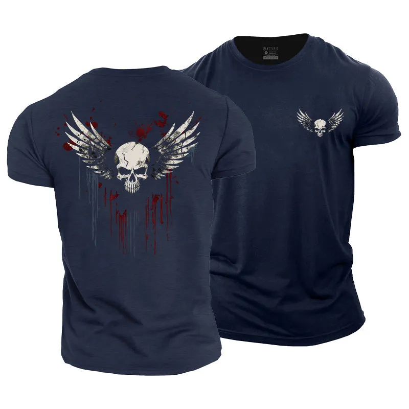 Winged Skull Cotton T-Shirt