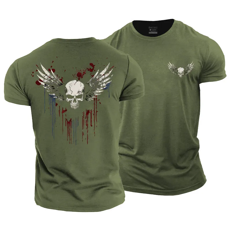 Winged Skull Cotton T-Shirt