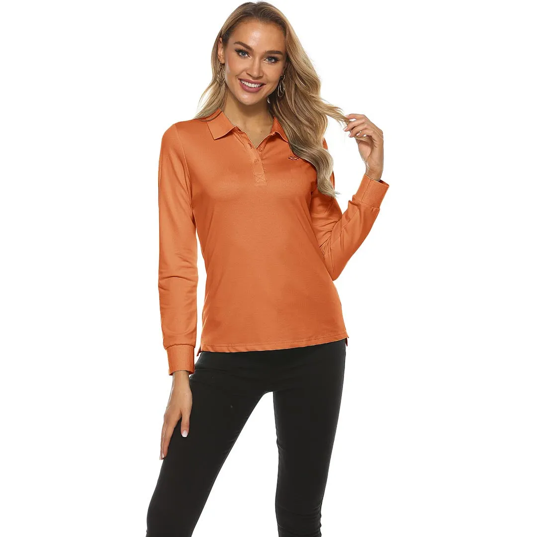 Women's Long Sleeve Golf Polo Shirt (3 Buttons)