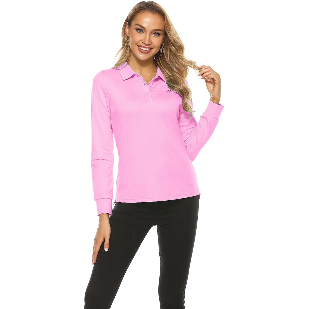 Women's Long Sleeve Golf Polo Shirt (3 Buttons)