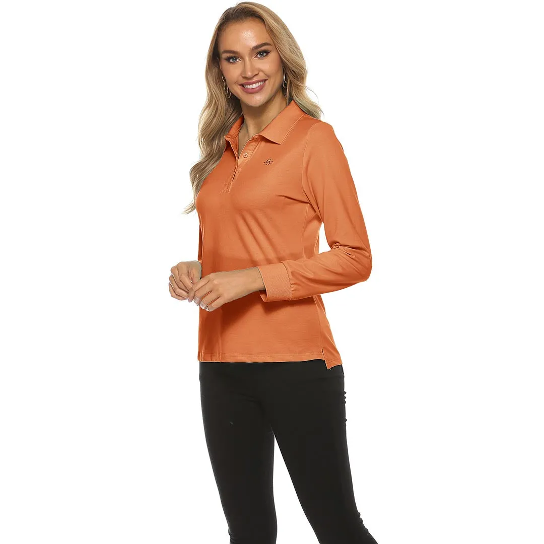 Women's Long Sleeve Golf Polo Shirt (3 Buttons)