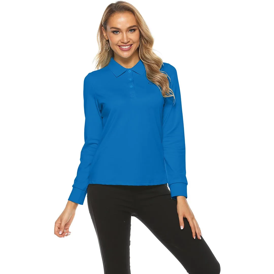 Women's Long Sleeve Golf Polo Shirt (3 Buttons)