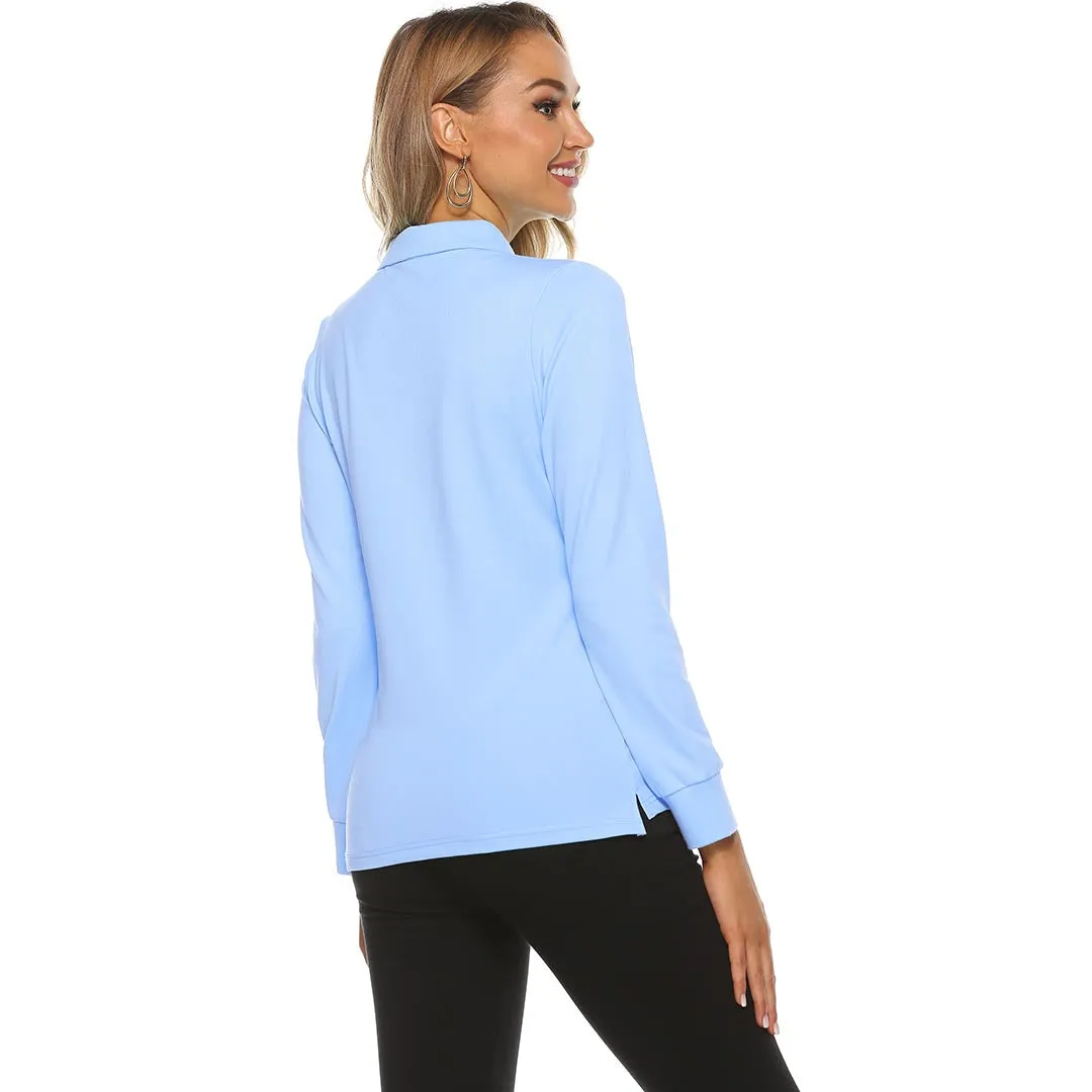 Women's Long Sleeve Golf Polo Shirt (3 Buttons)