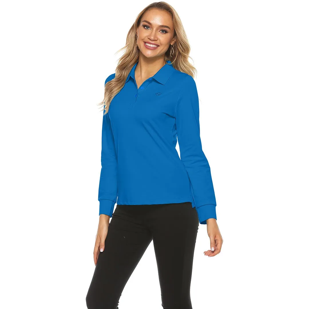 Women's Long Sleeve Golf Polo Shirt (3 Buttons)