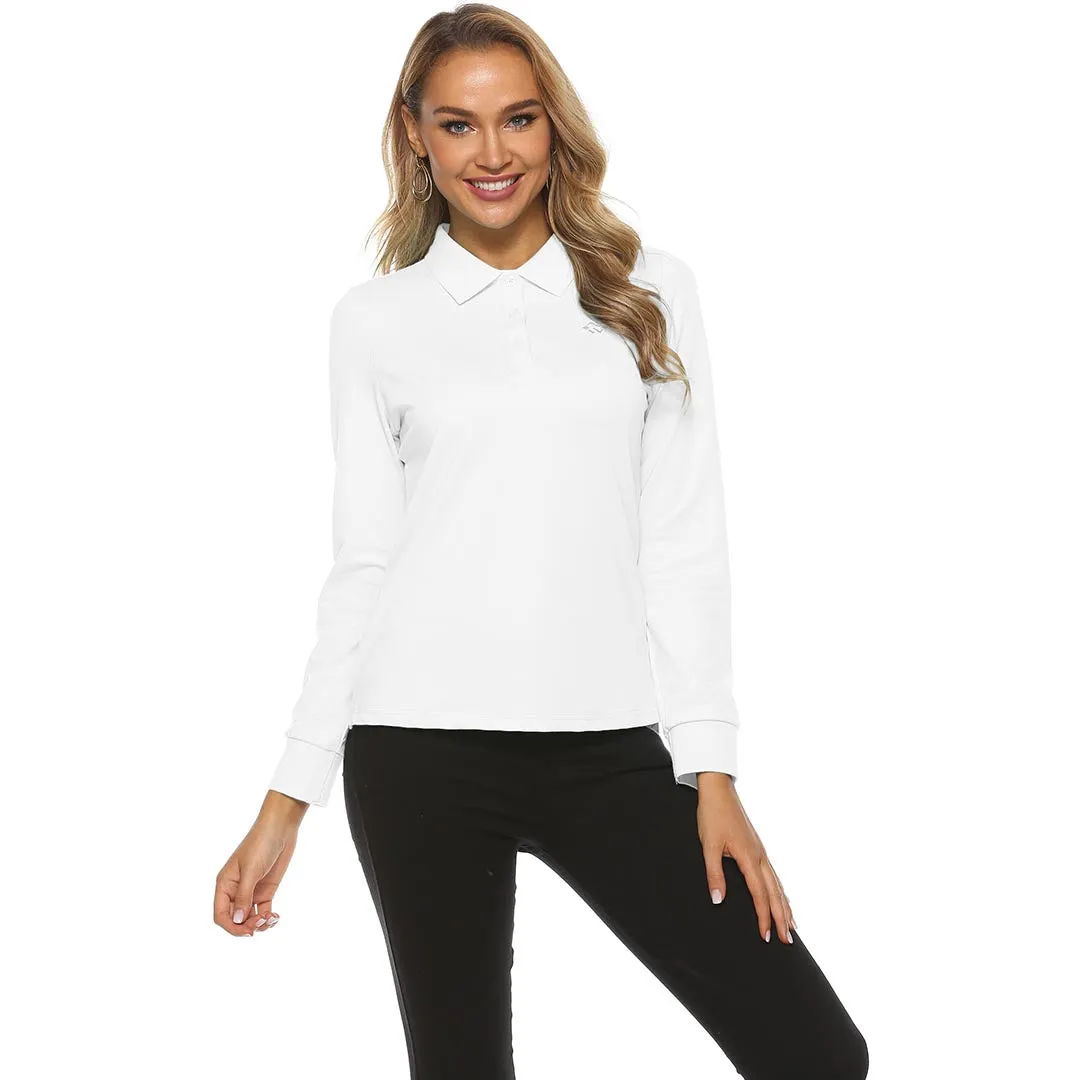 Women's Long Sleeve Golf Polo Shirt (3 Buttons)