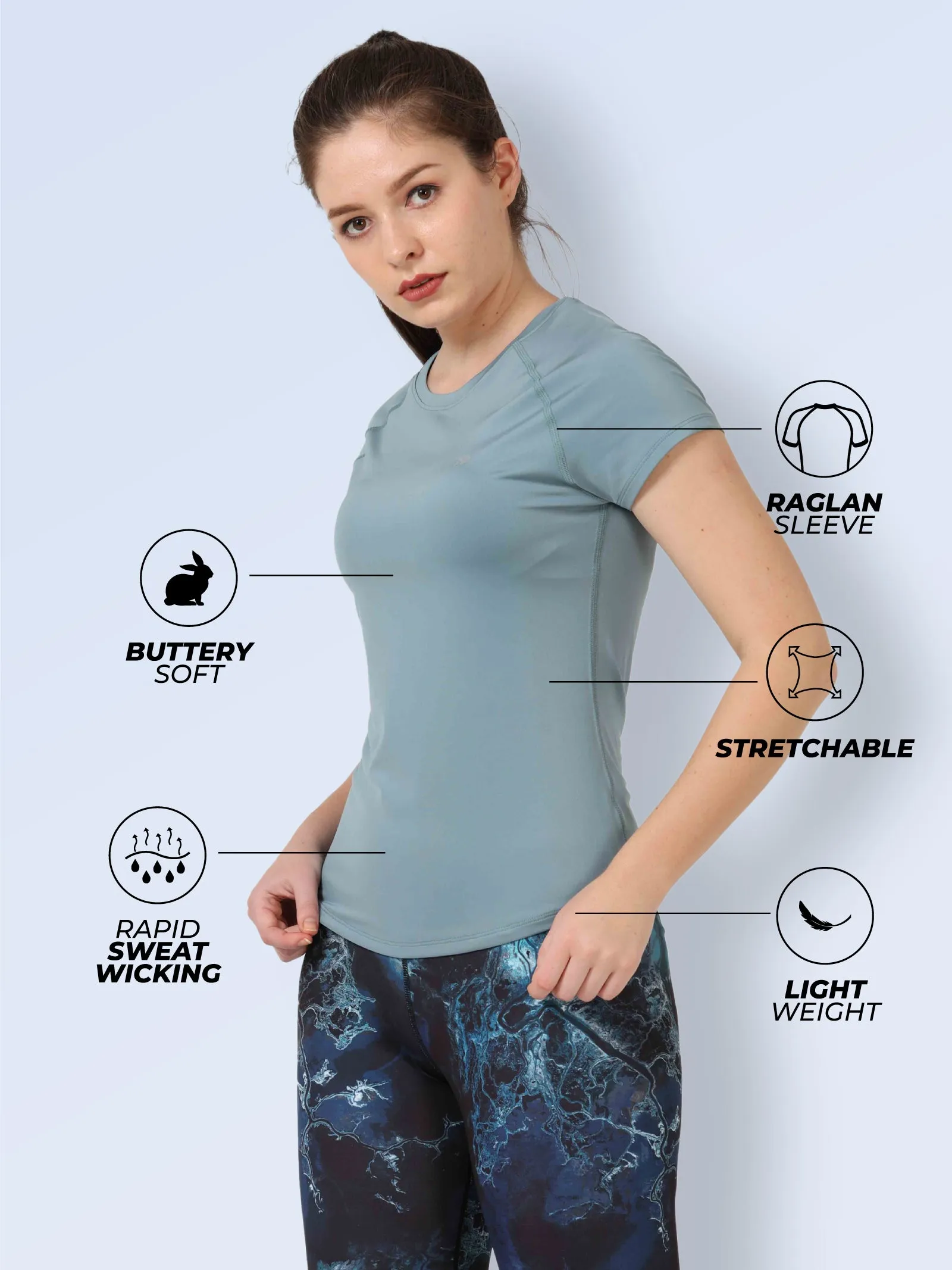 Women's Quick Dry Round Neck Gym T-Shirt