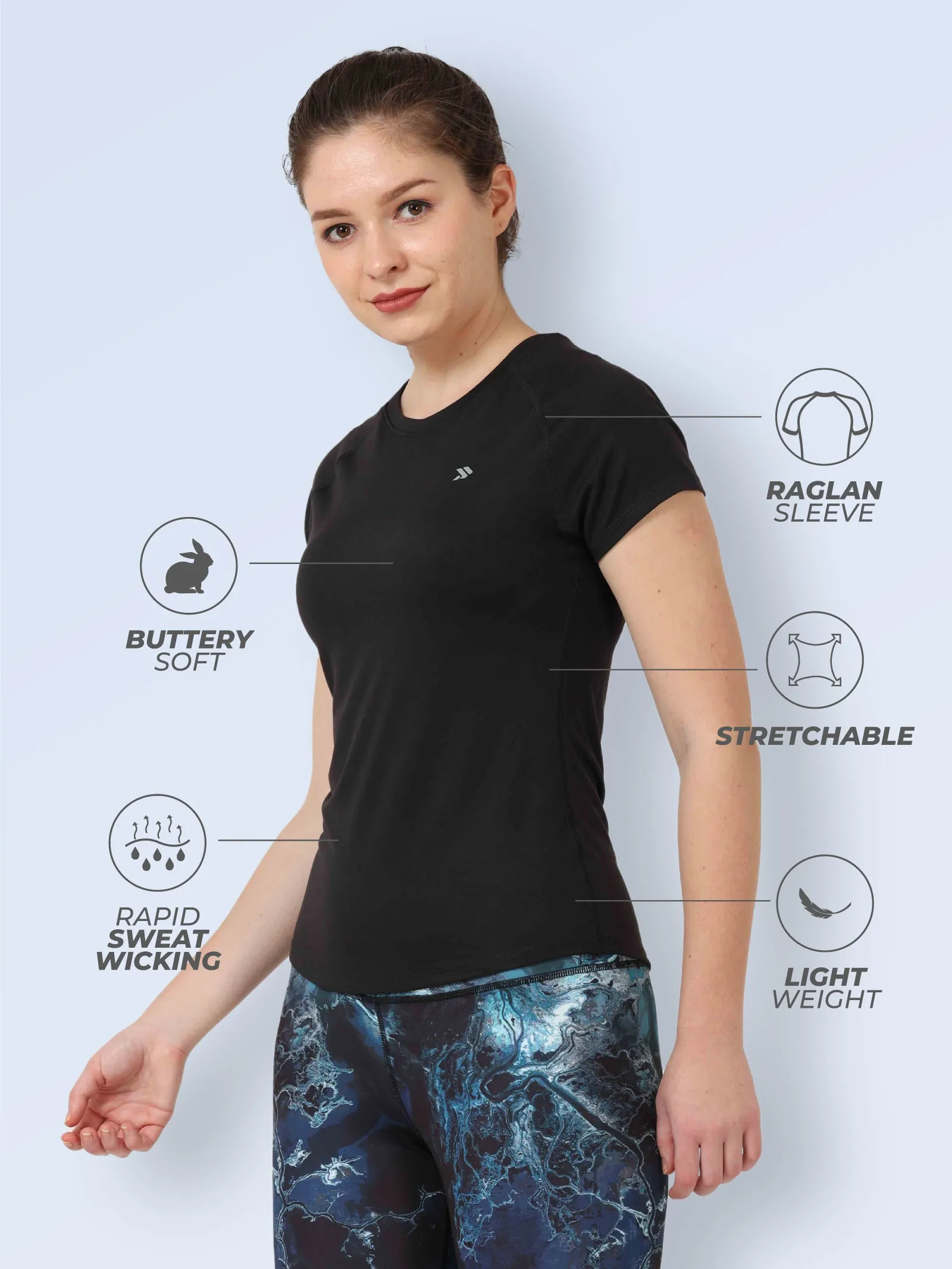 Women's Quick Dry Round Neck Gym T-Shirt