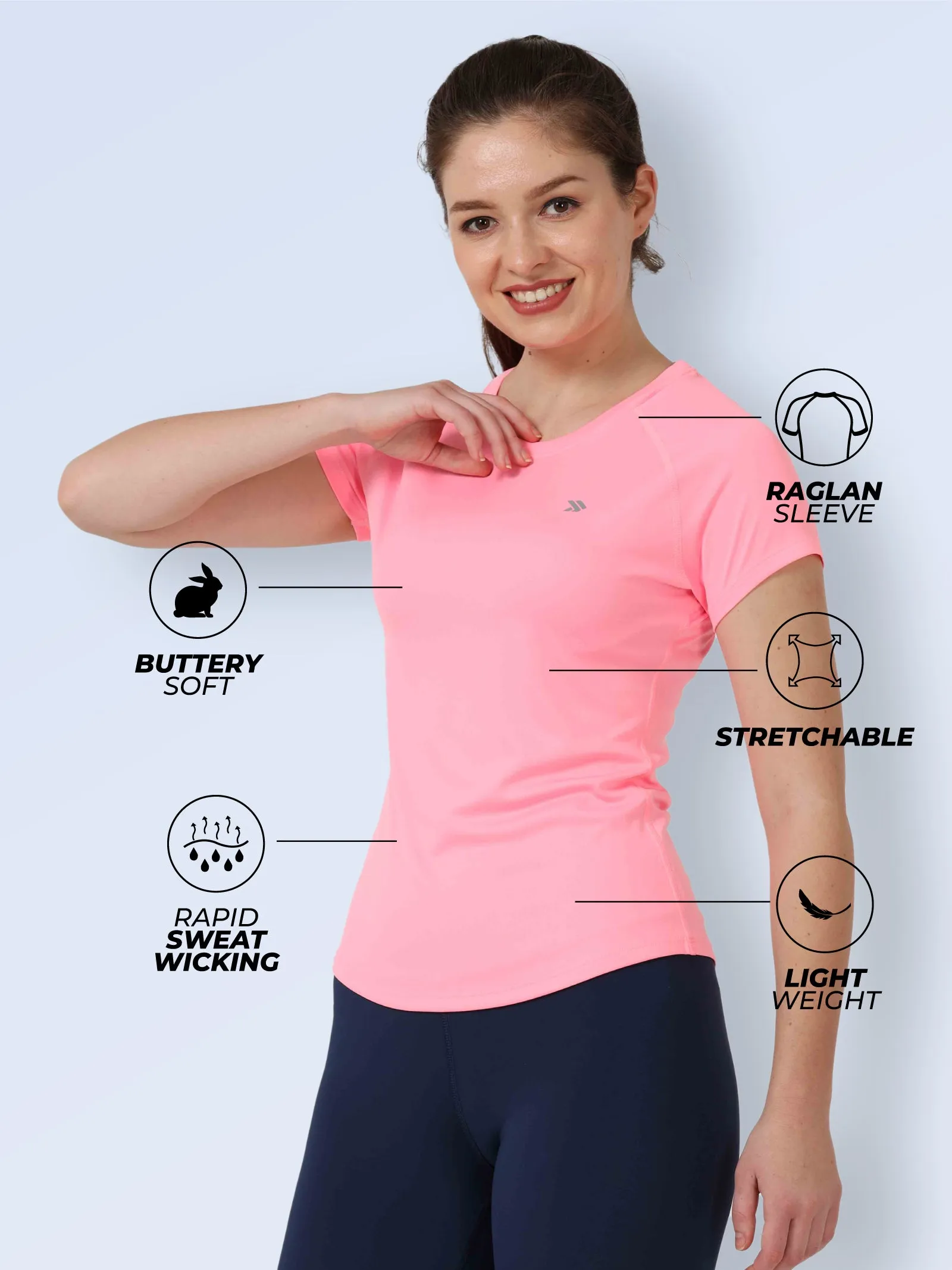 Women's Quick Dry Round Neck Gym T-Shirt