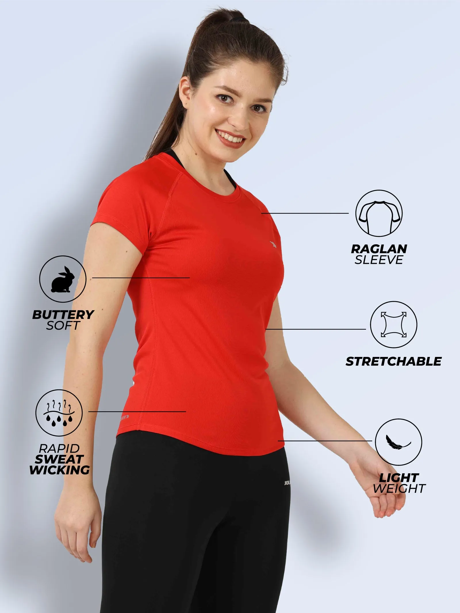 Women's Quick Dry Round Neck Gym T-Shirt