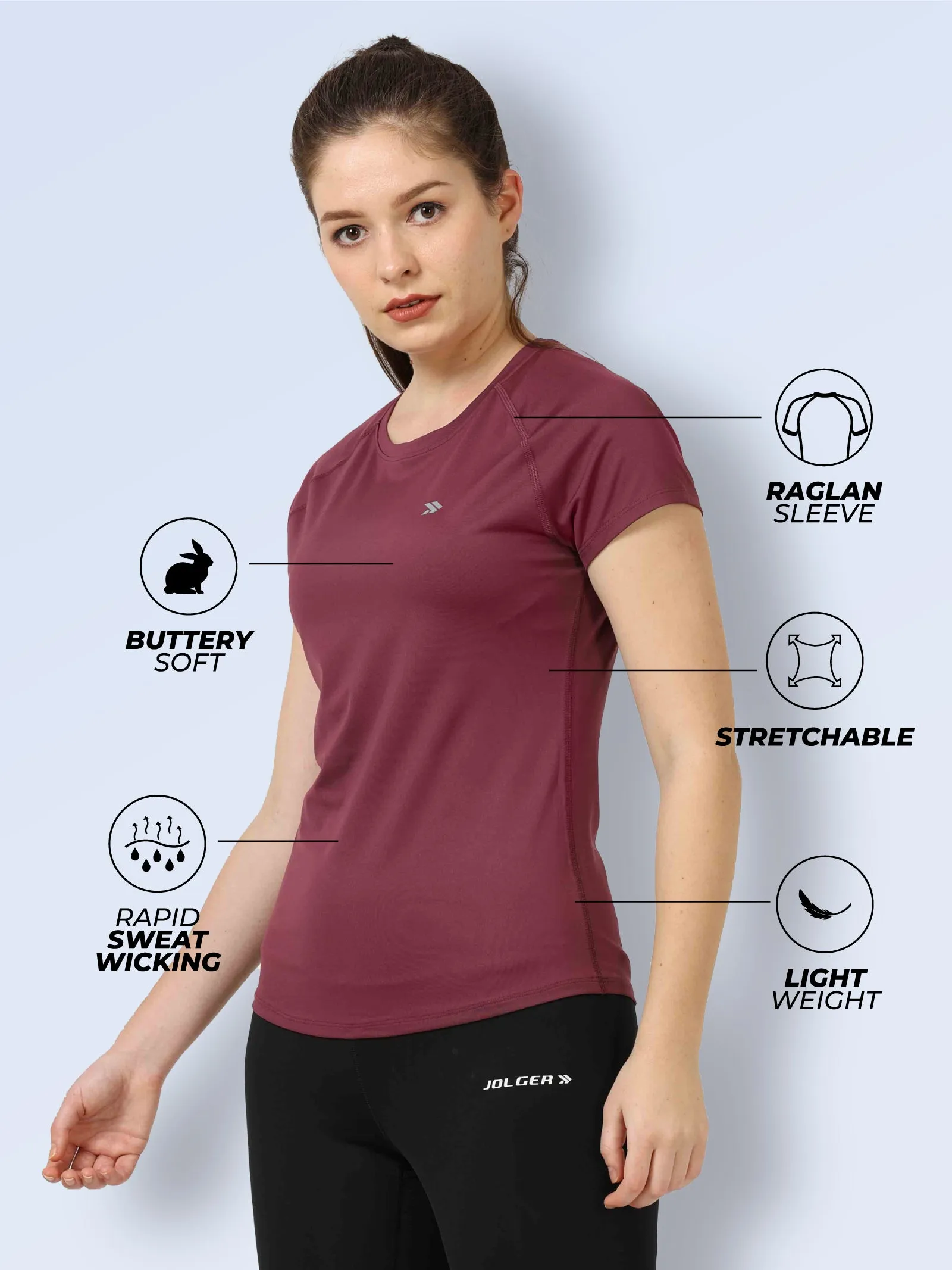 Women's Quick Dry Round Neck Gym T-Shirt