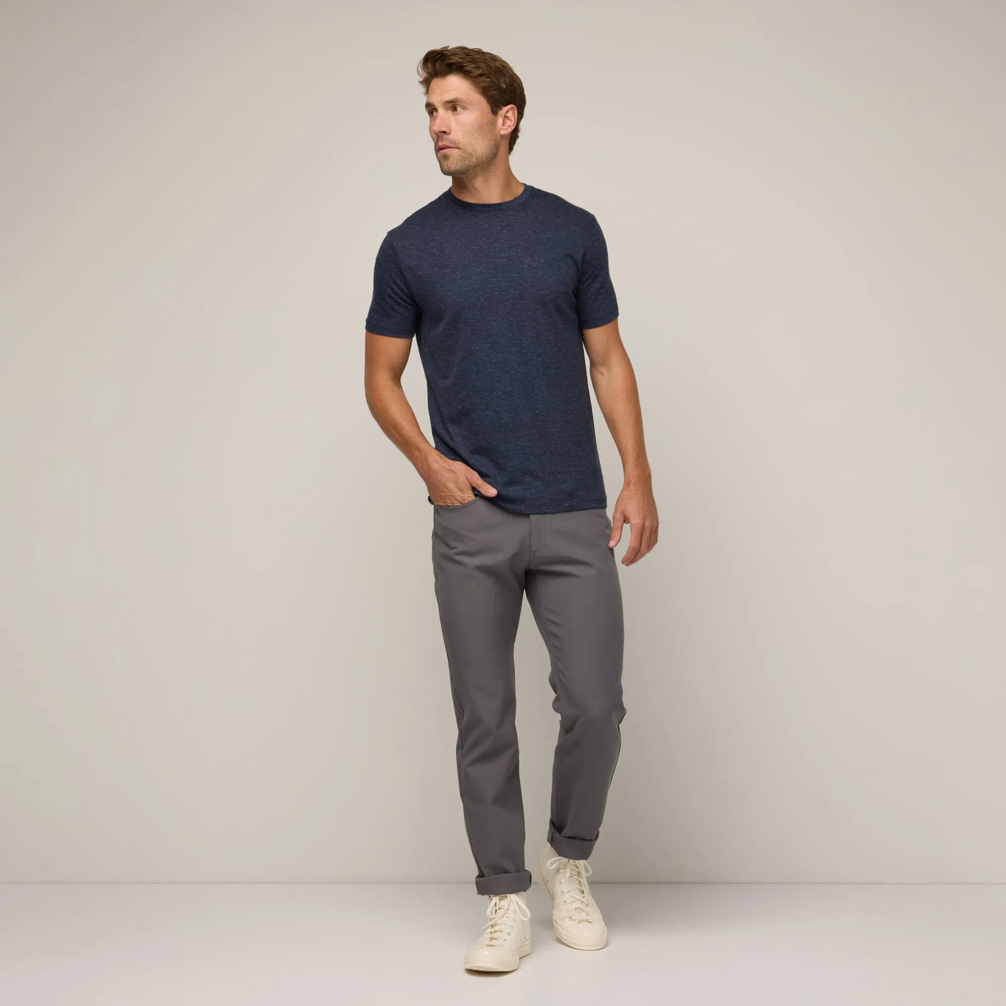 Wool Linen Crew Neck Tee